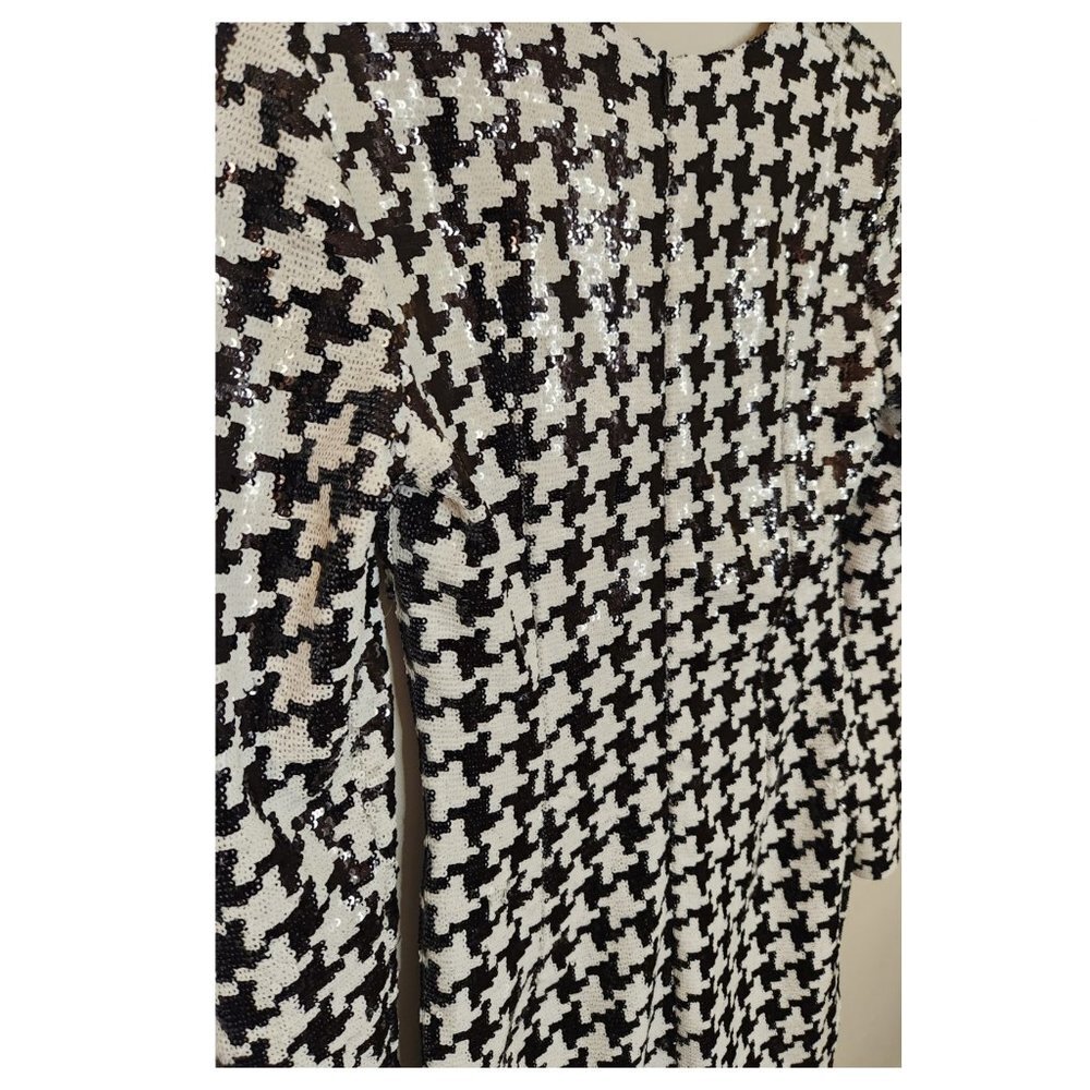 Hamel Sequin Houndstooth Plunging V Midi Dress - image 4